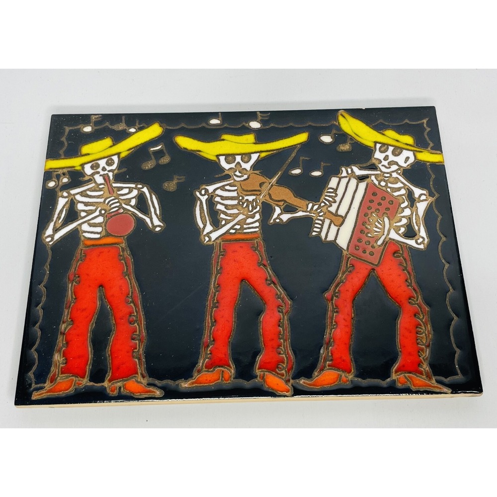 Deborah Duran-Geiger Hand Painted Ceramic Tile. signed. New Mexico USA. 8×6